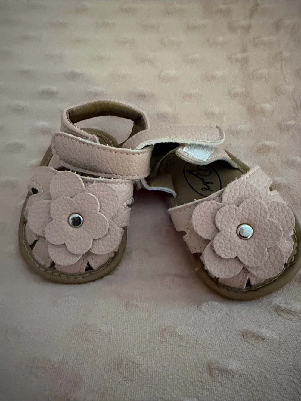 Girls' Pink Flower Strap Sandals